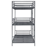 Maynard Metal Triple Twin Bunk Bed Gunmetal