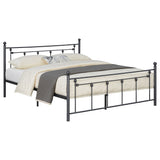 Canon Metal Slatted Headboard Platform Bed