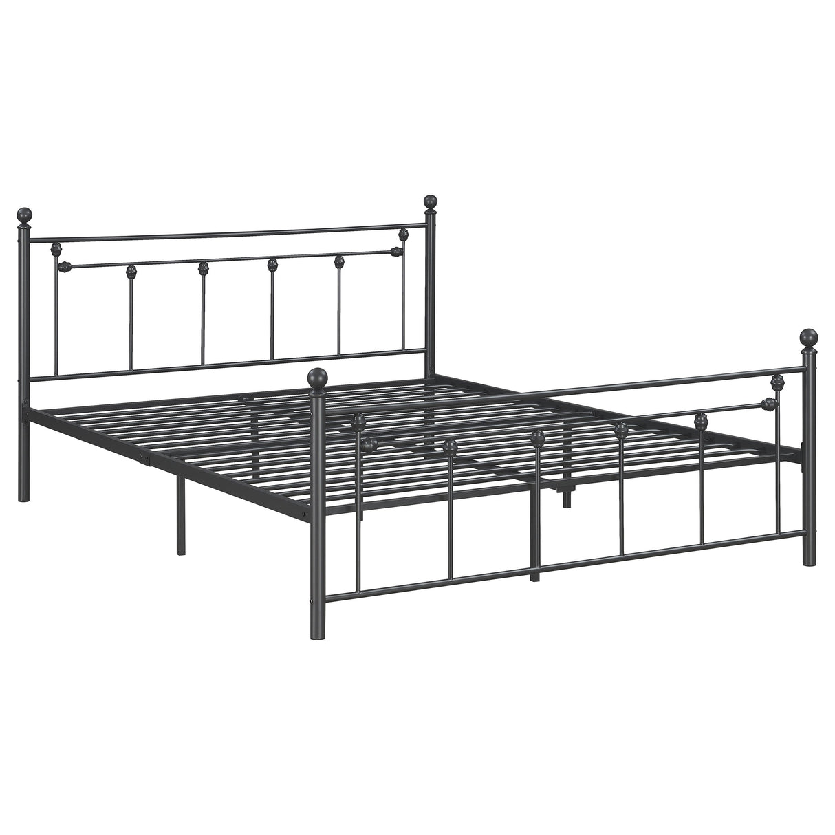 Canon Metal Slatted Headboard Platform Bed