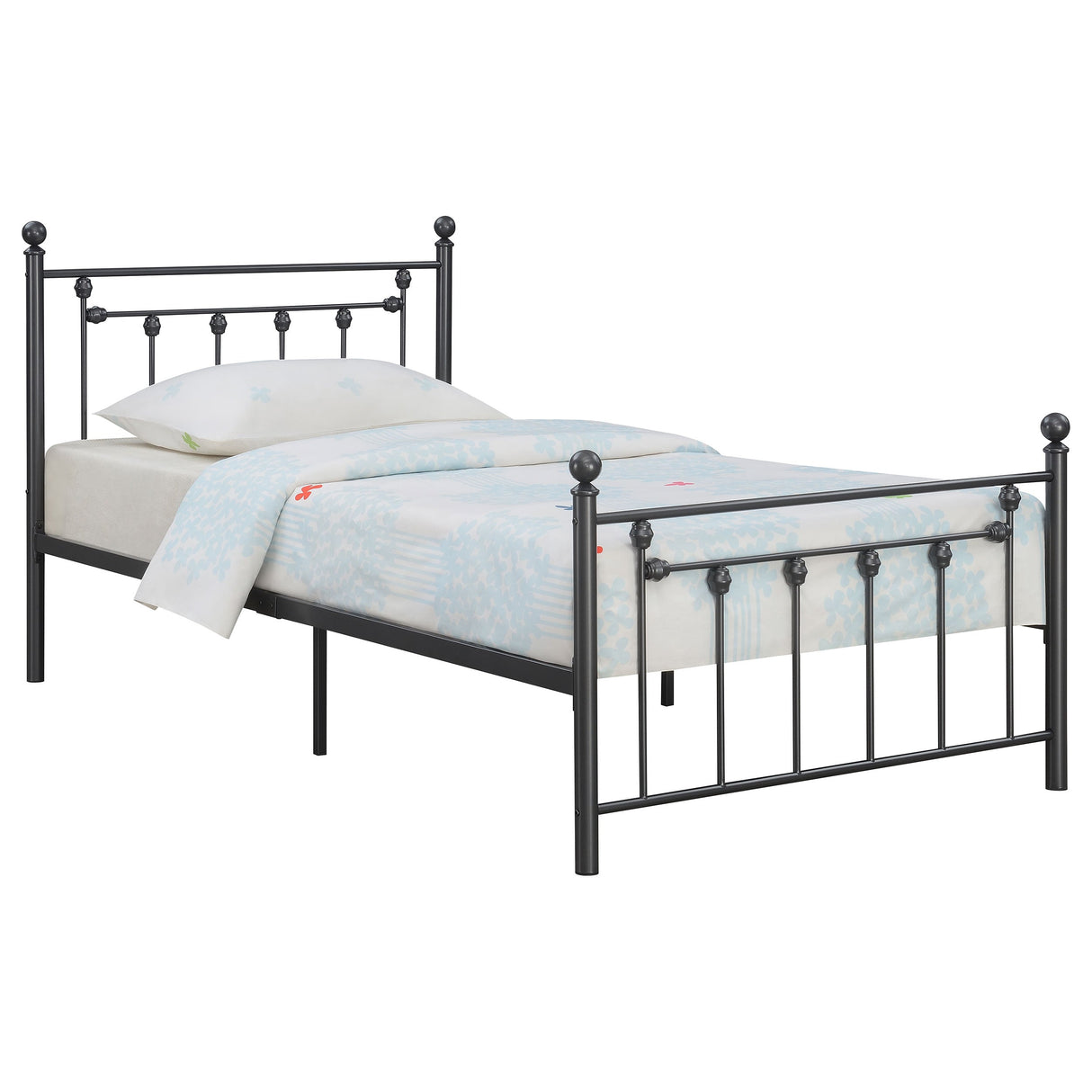 Canon Metal Slatted Headboard Platform Bed