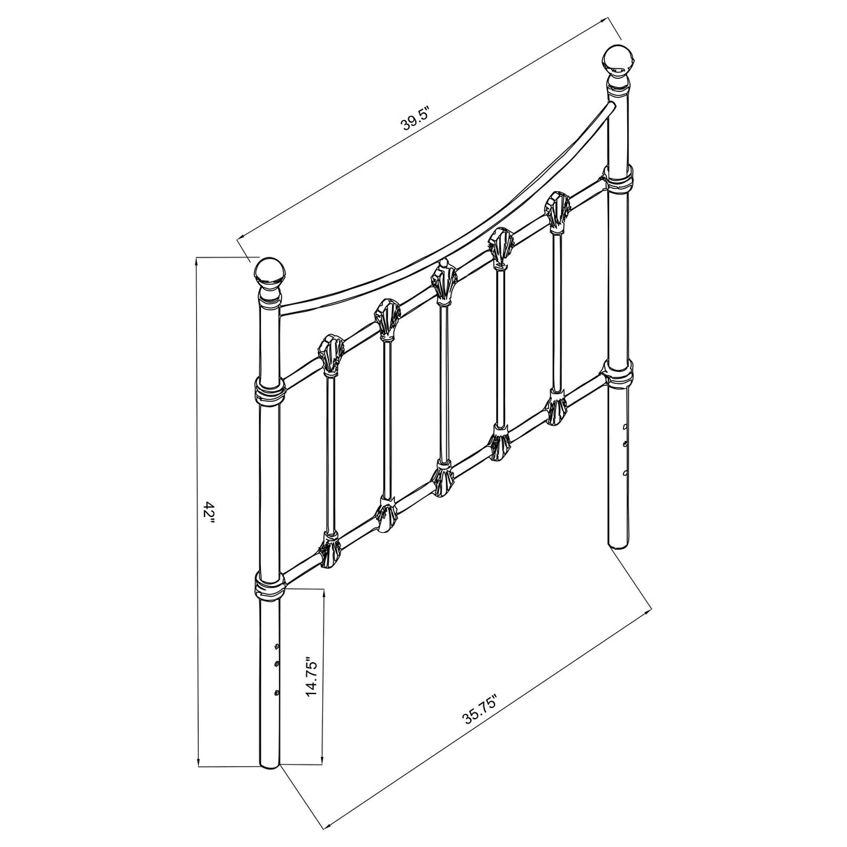 Marie Twin Metal Headboard White