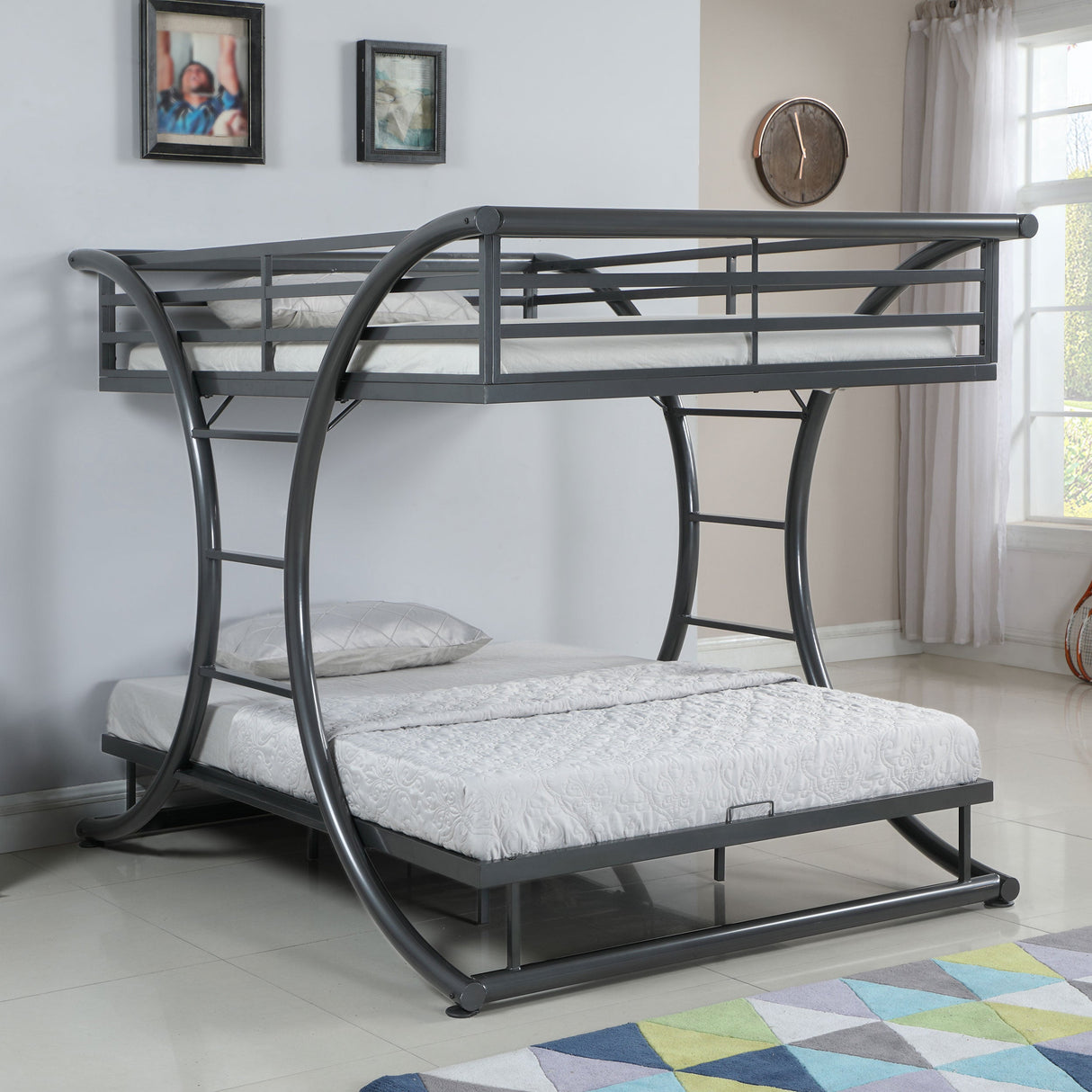 Stephan Full Over Full Bunk Bed Gunmetal