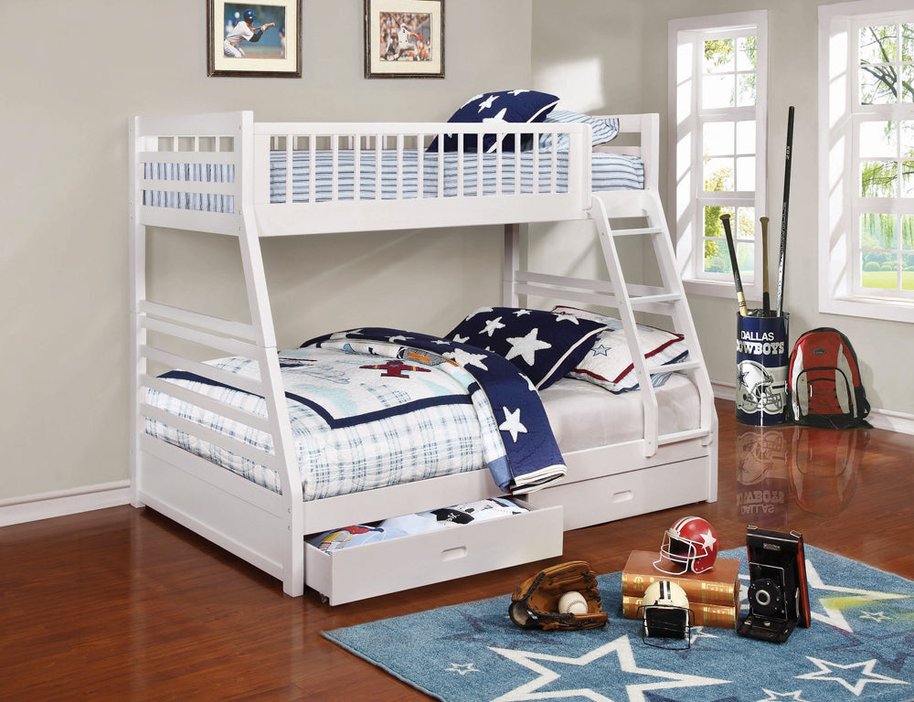 Ashton Twin Over Full 2-drawer Bunk Bed Navy Blue