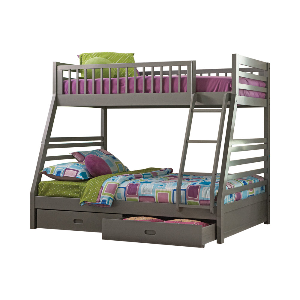 Ashton Twin Over Full 2-drawer Bunk Bed Navy Blue