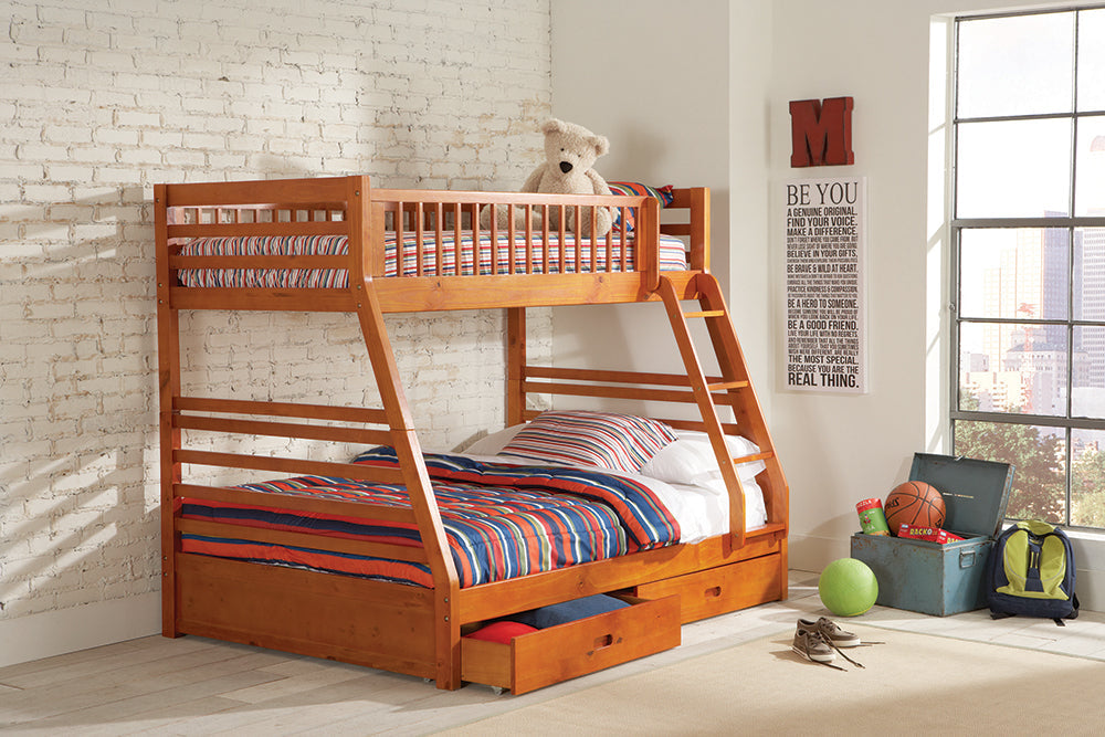 Ashton Twin Over Full 2-drawer Bunk Bed Navy Blue