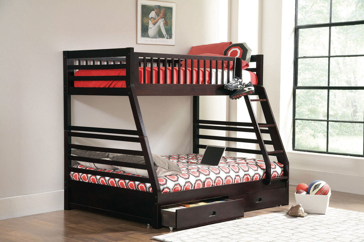 Ashton Twin Over Full 2-drawer Bunk Bed Navy Blue