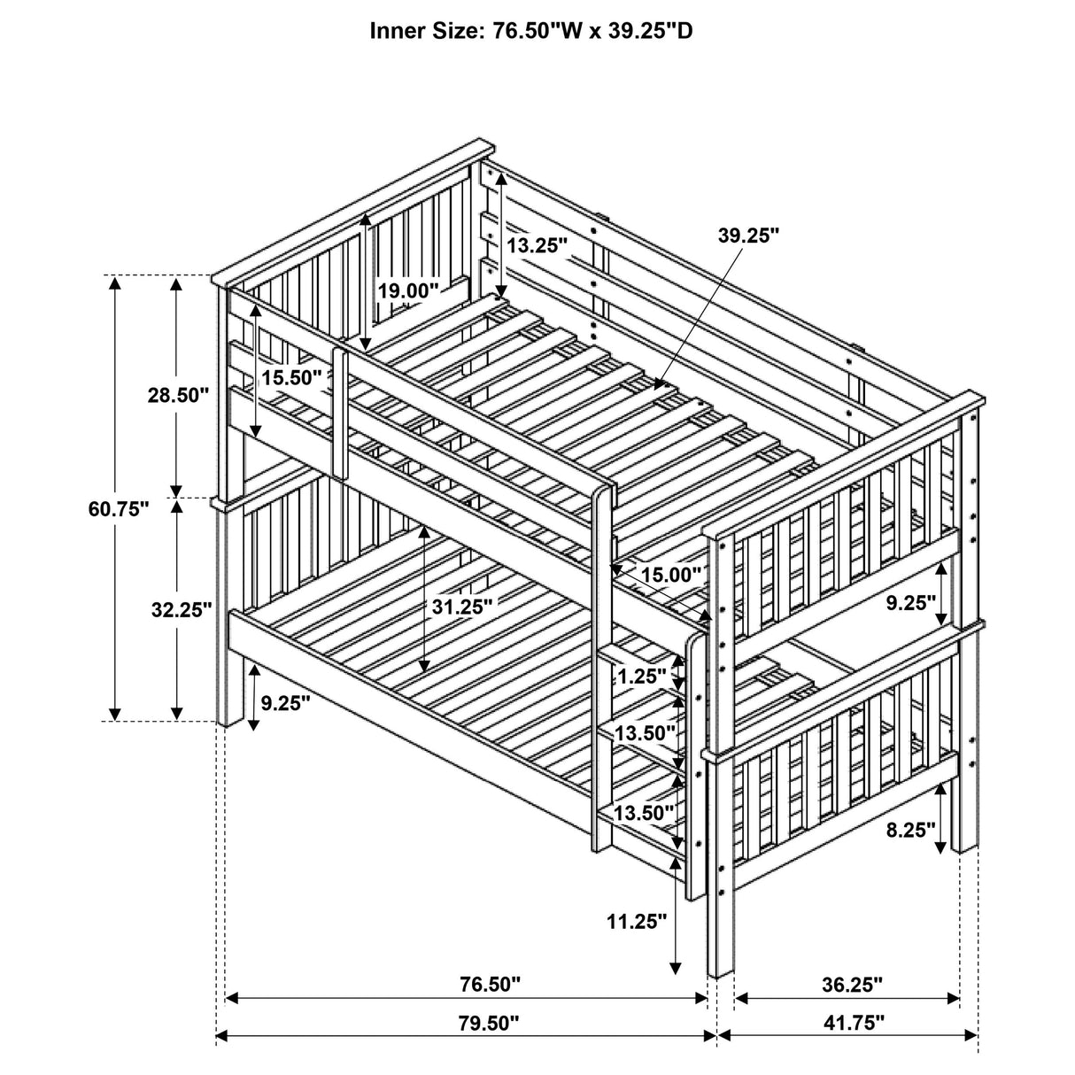 Chapman Twin Over Twin Bunk Bed White