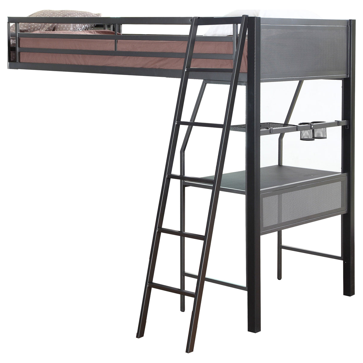 Meyers 2-piece Metal Twin Over Full Bunk Bed Set Black and Gunmetal