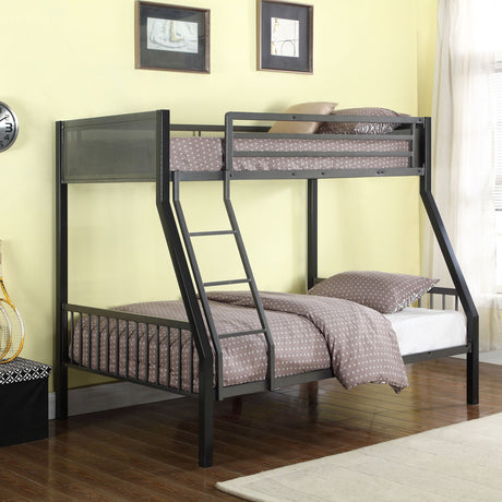 Meyers Twin Over Full Metal Bunk Bed Black and Gunmetal