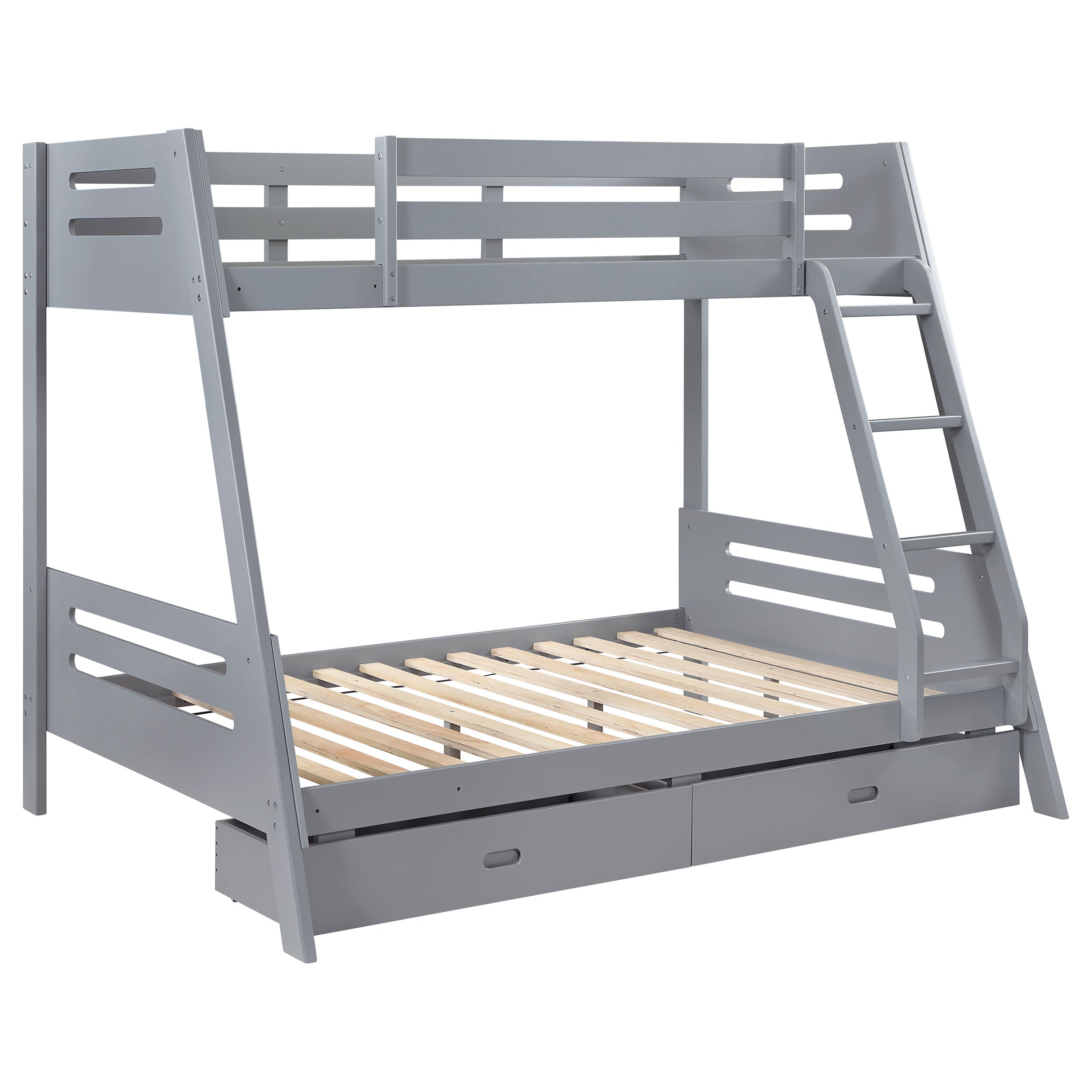 Anica 3-shelf Wood Twin Loft Bed Black