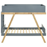 Frankie Wood Twin Over Twin Bunk Bed White and Natural