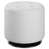 Bowman Round Upholstered Ottoman White