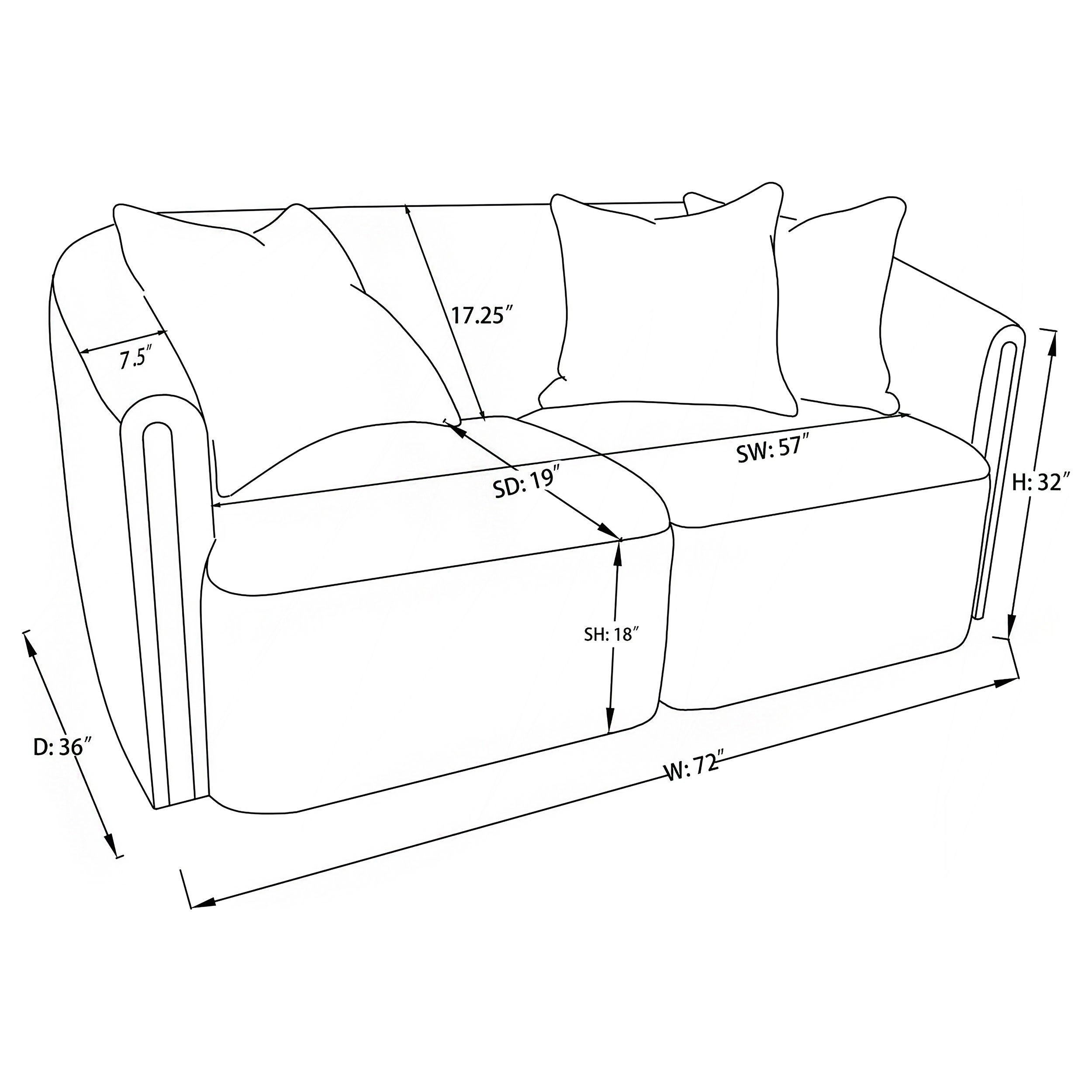 Townsend Chenille Upholstered Rolled Arm Loveseat Latte