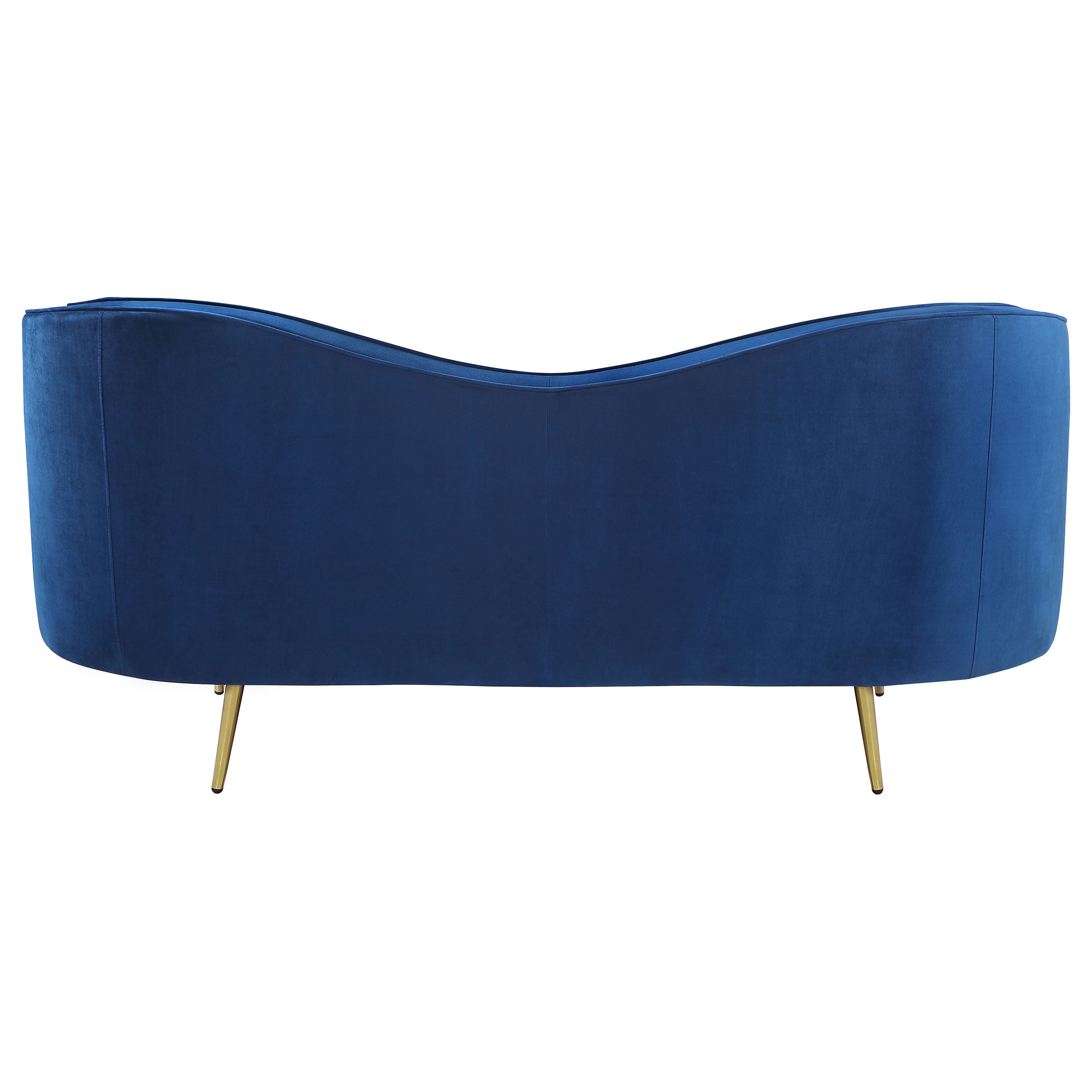 Sophia Upholstered Camel Back Loveseat Blue