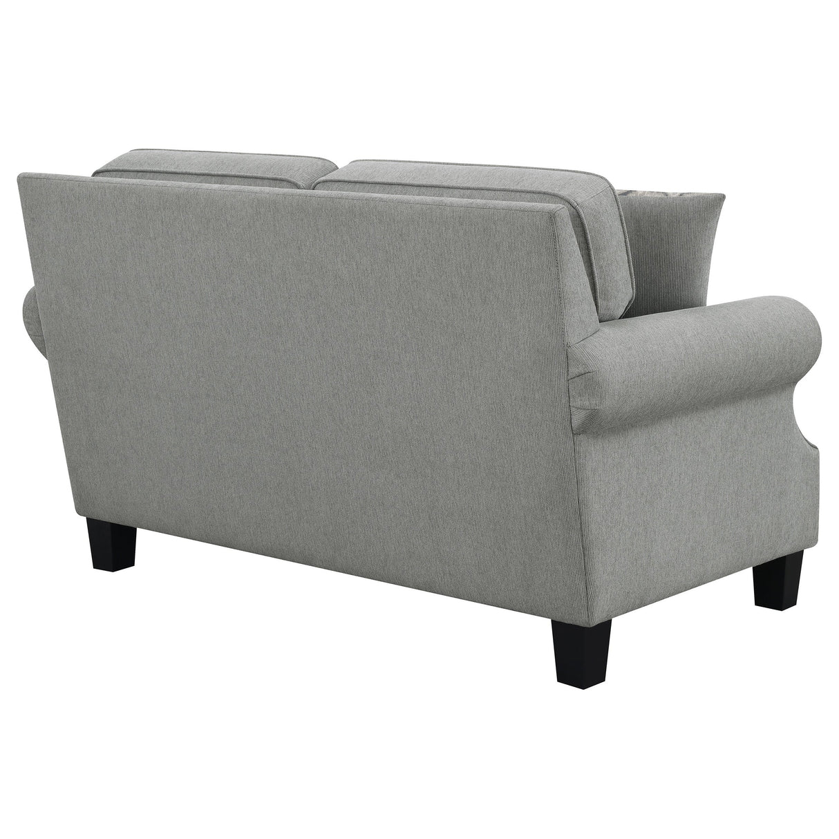 Sheldon Upholstered Loveseat with Rolled Arms Grey