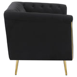 Holly Tuxedo Arm Tufted Back Loveseat Black