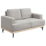 Kester Recessed Track Arm Loveseat Beige