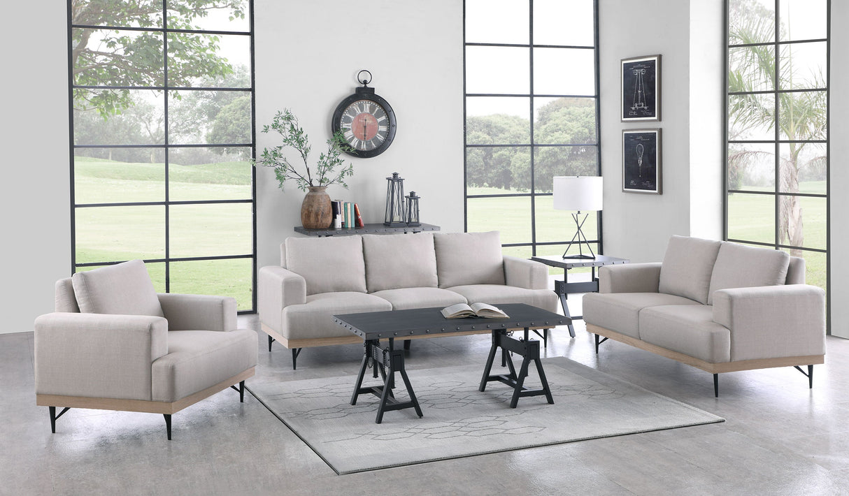 Kester Recessed Track Arm Loveseat Beige