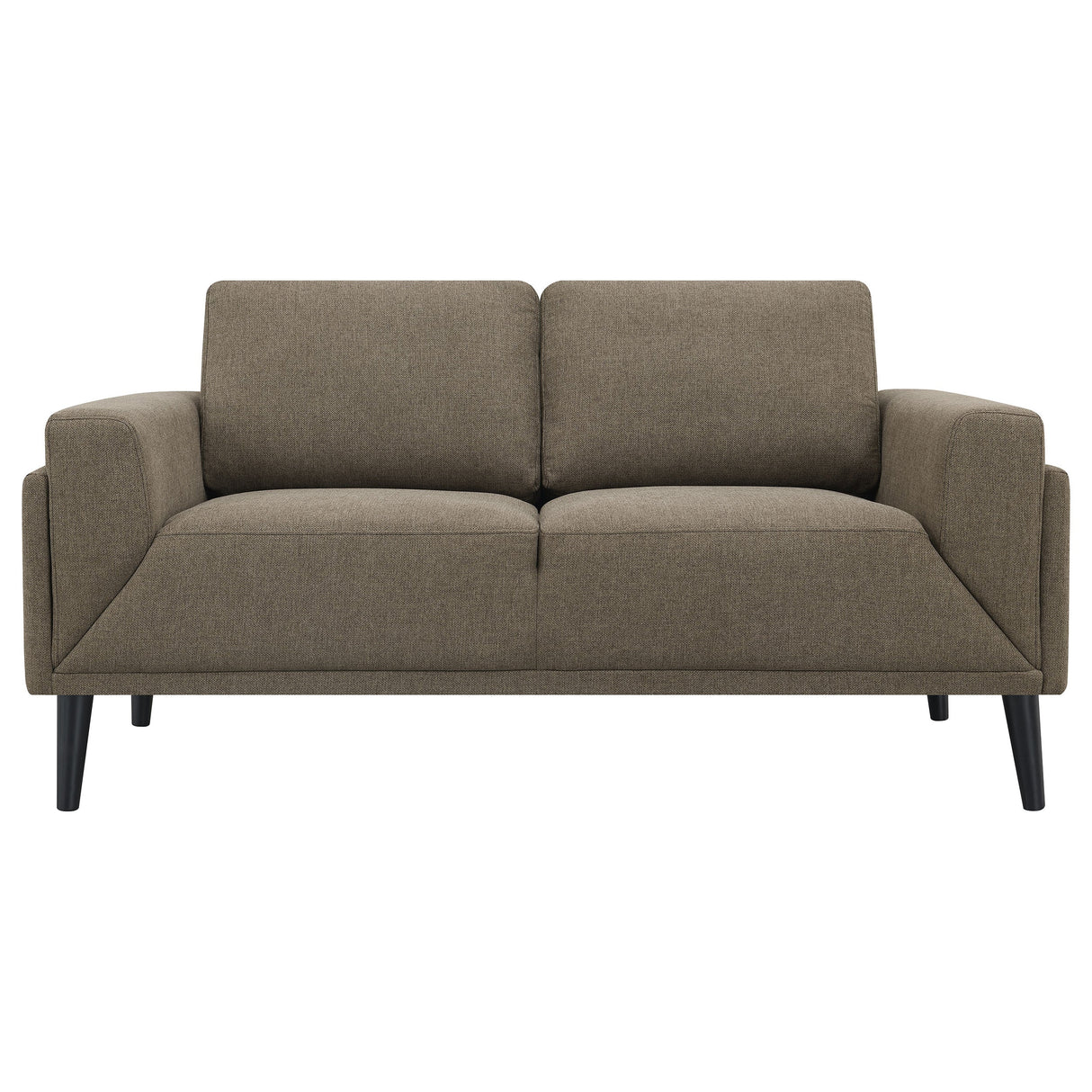 Rilynn Upholstered Track Arms Loveseat Brown