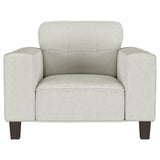 Deerhurst Upholstered Track Arm Tufted Accent Chair Greige