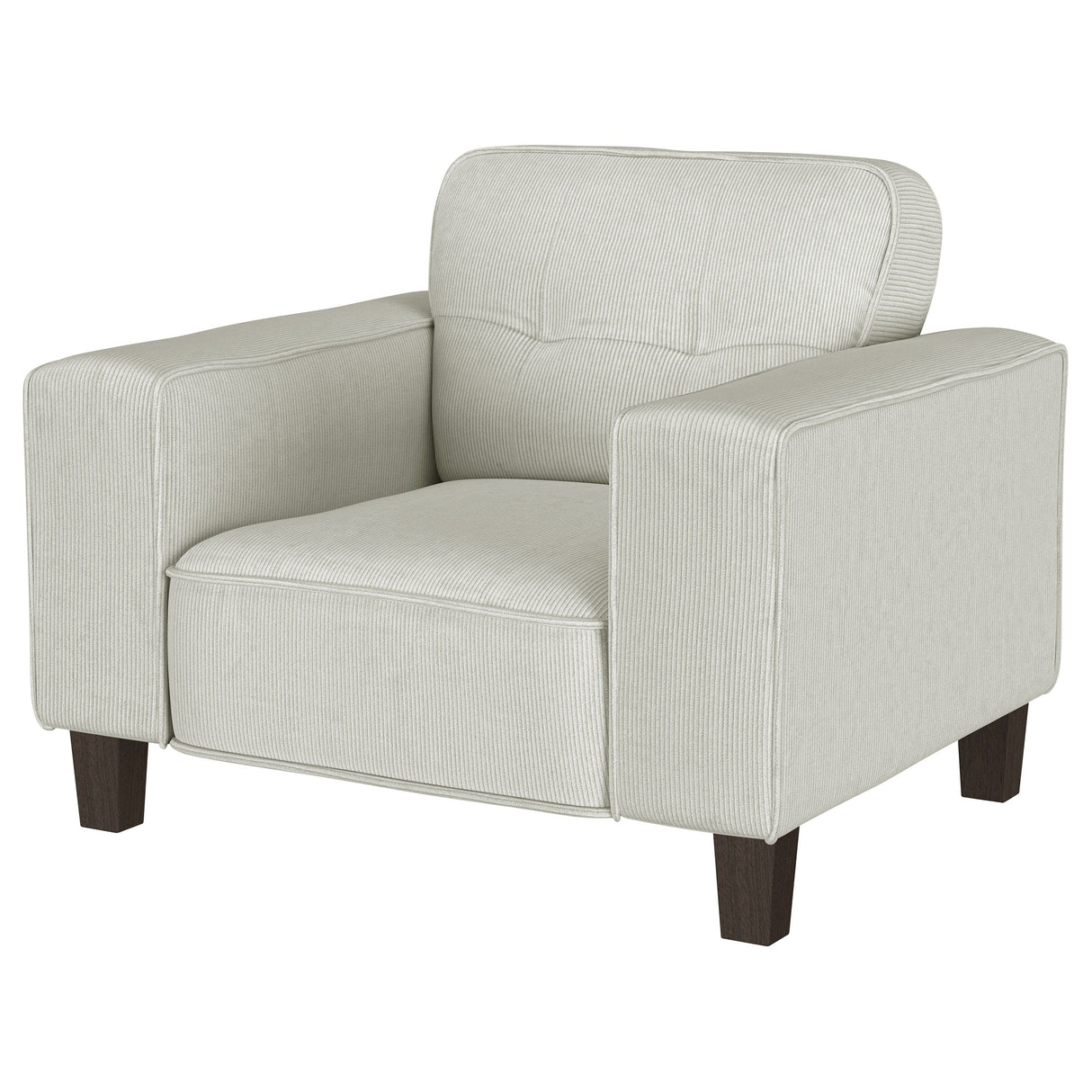 Deerhurst Upholstered Track Arm Tufted Accent Chair Greige