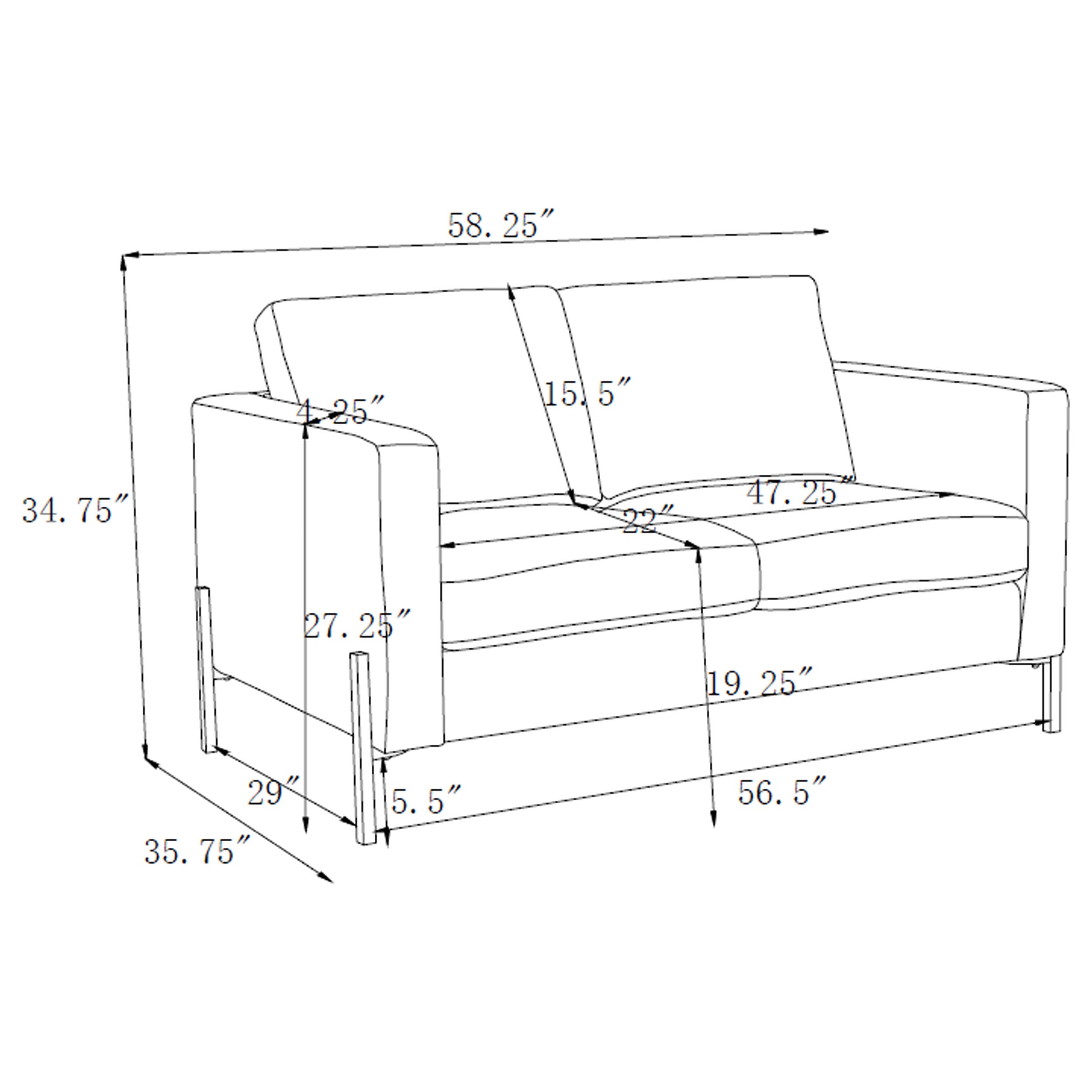 Tilly Upholstered Track Arms Loveseat Oatmeal