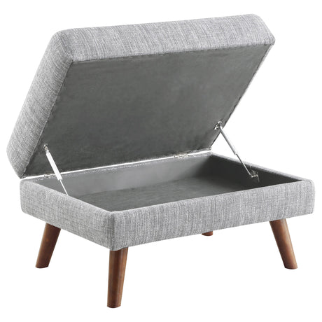 Churchill Ottoman with Tapered Legs Grey