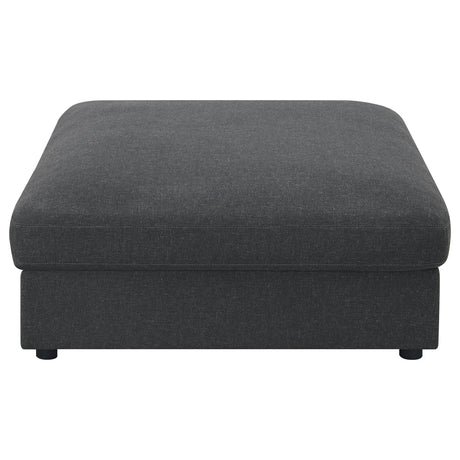 Serene Upholstered Rectangular Ottoman Charcoal