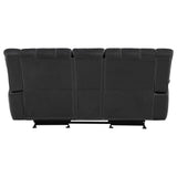 Lee Glider Loveseat with Console Black