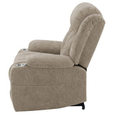 Houston Upholstered Power Lift Recliner Chair Camel