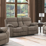 Myleene Glider Loveseat with Console Mocha