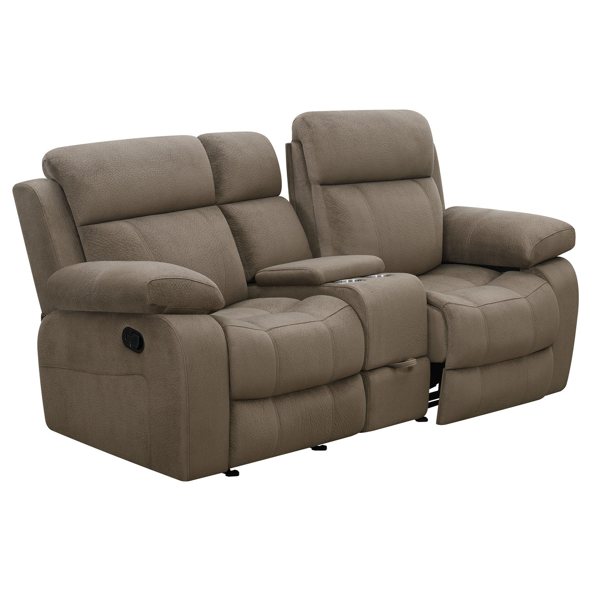 Myleene Glider Loveseat with Console Mocha