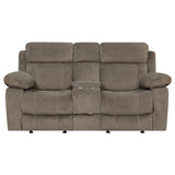 Myleene Glider Loveseat with Console Mocha