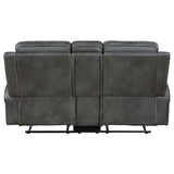 Raelynn Upholstered Motion Reclining Loveseat Grey