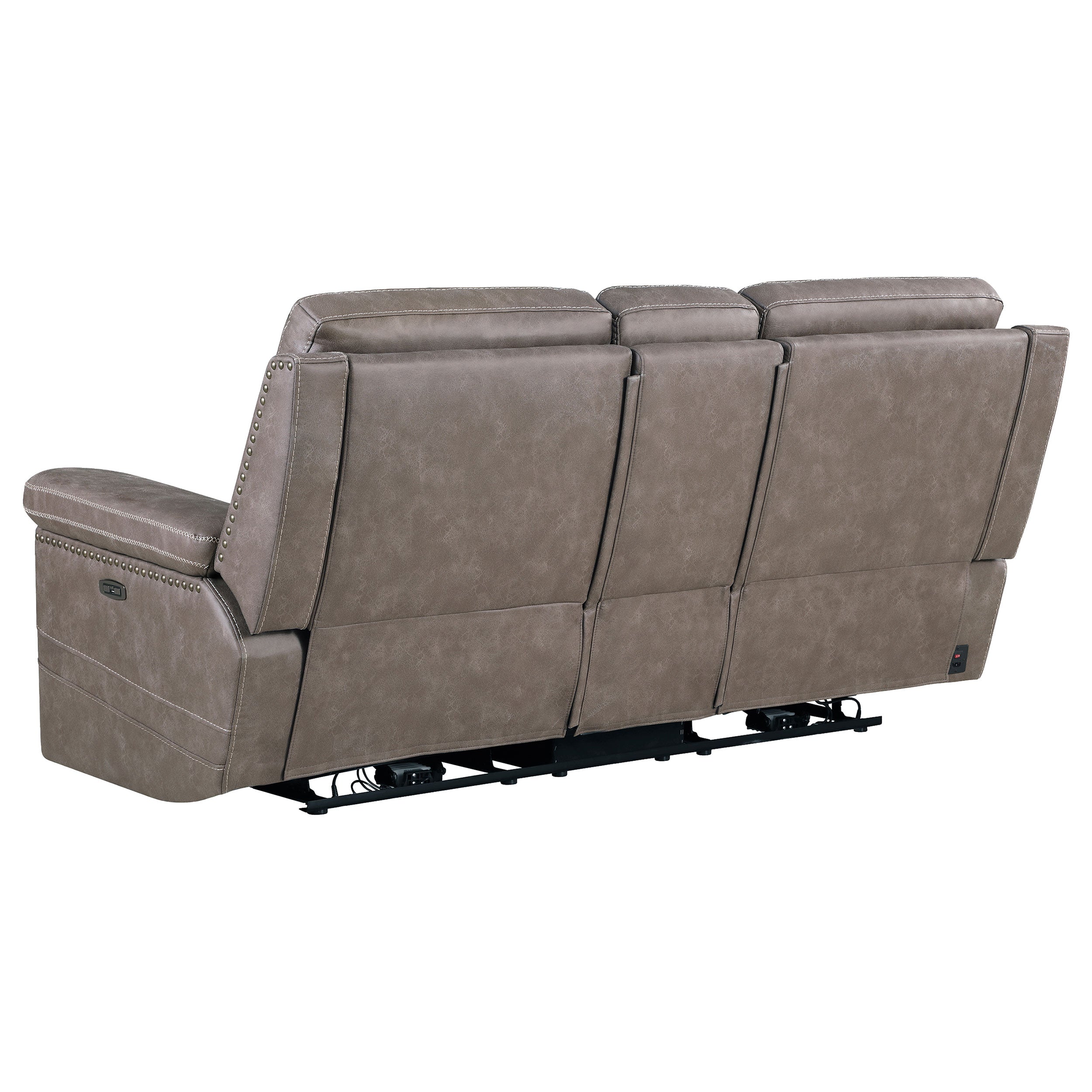 Wixom 1-drawer Power^2 Loveseat with Console Taupe