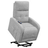 Howie Tufted Upholstered Power Lift Recliner Grey