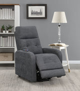 Howie Tufted Upholstered Power Lift Recliner Charcoal