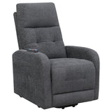 Howie Tufted Upholstered Power Lift Recliner Charcoal