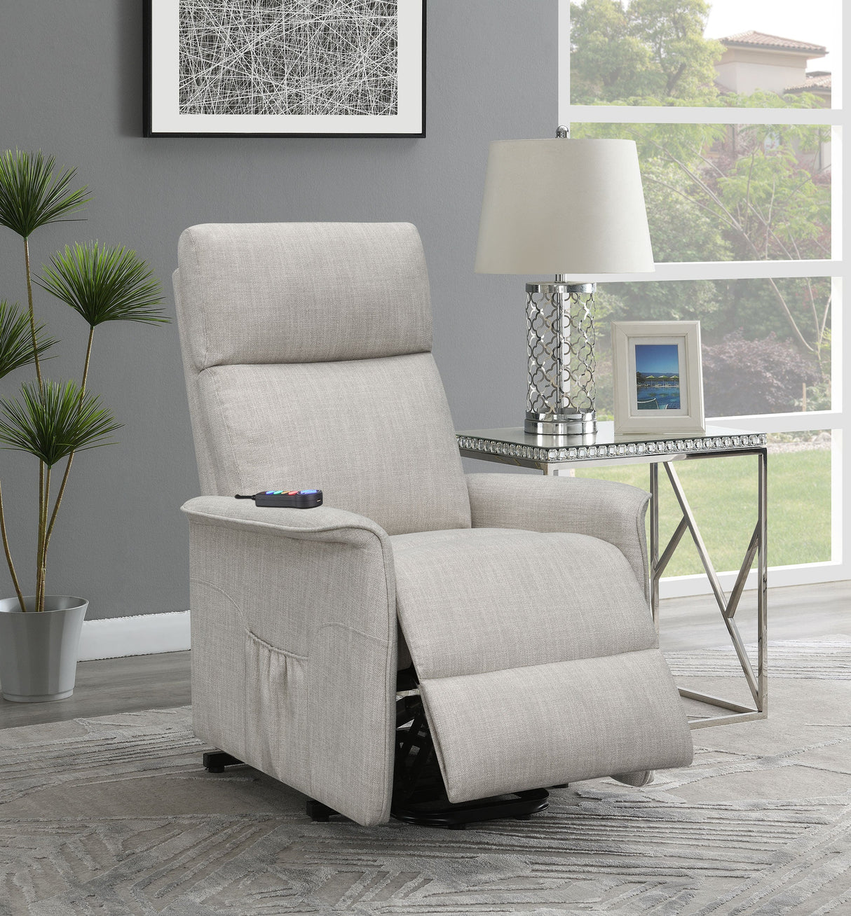 Herrera Power Lift Recliner with Wired Remote Beige