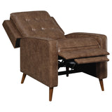 Davidson Upholstered Tufted Push Back Recliner Brown