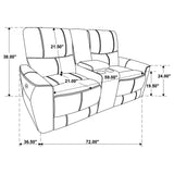 Greenfield Upholstered Power Reclining Loveseat with Console Saddle Brown