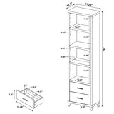 Lewes 2-drawer Media Tower Cappuccino