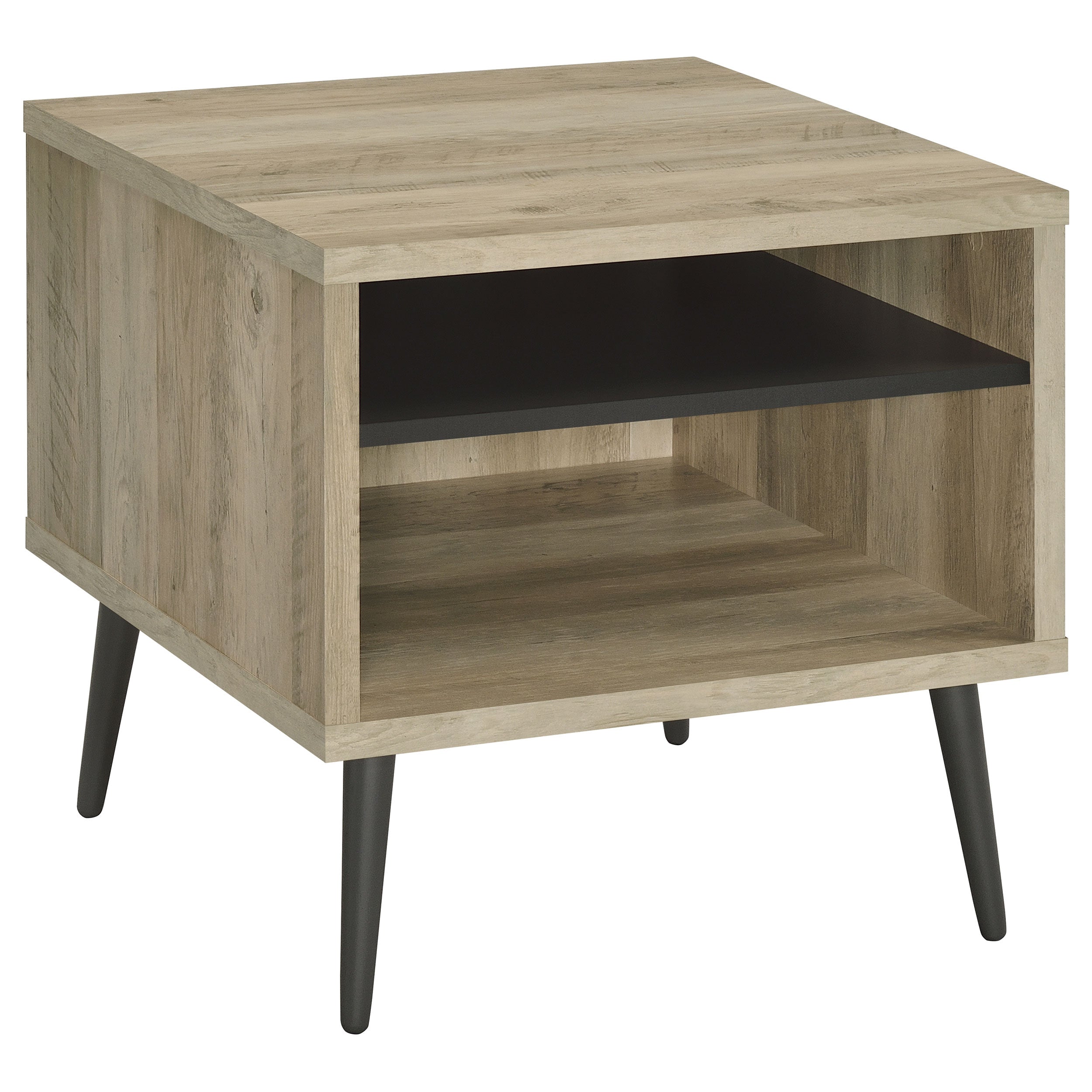 Welsh Square Engineered Wood End Table With Shelf Antique Pine and Grey