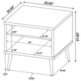 Welsh Square Engineered Wood End Table With Shelf Antique Pine and Grey