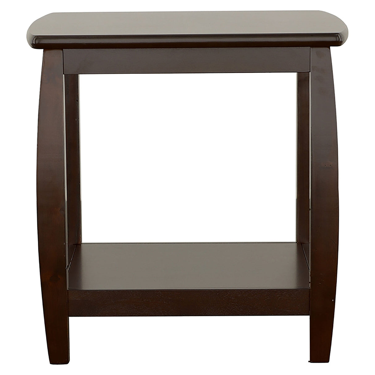 Dixon Square End Table with Bottom Shelf Espresso