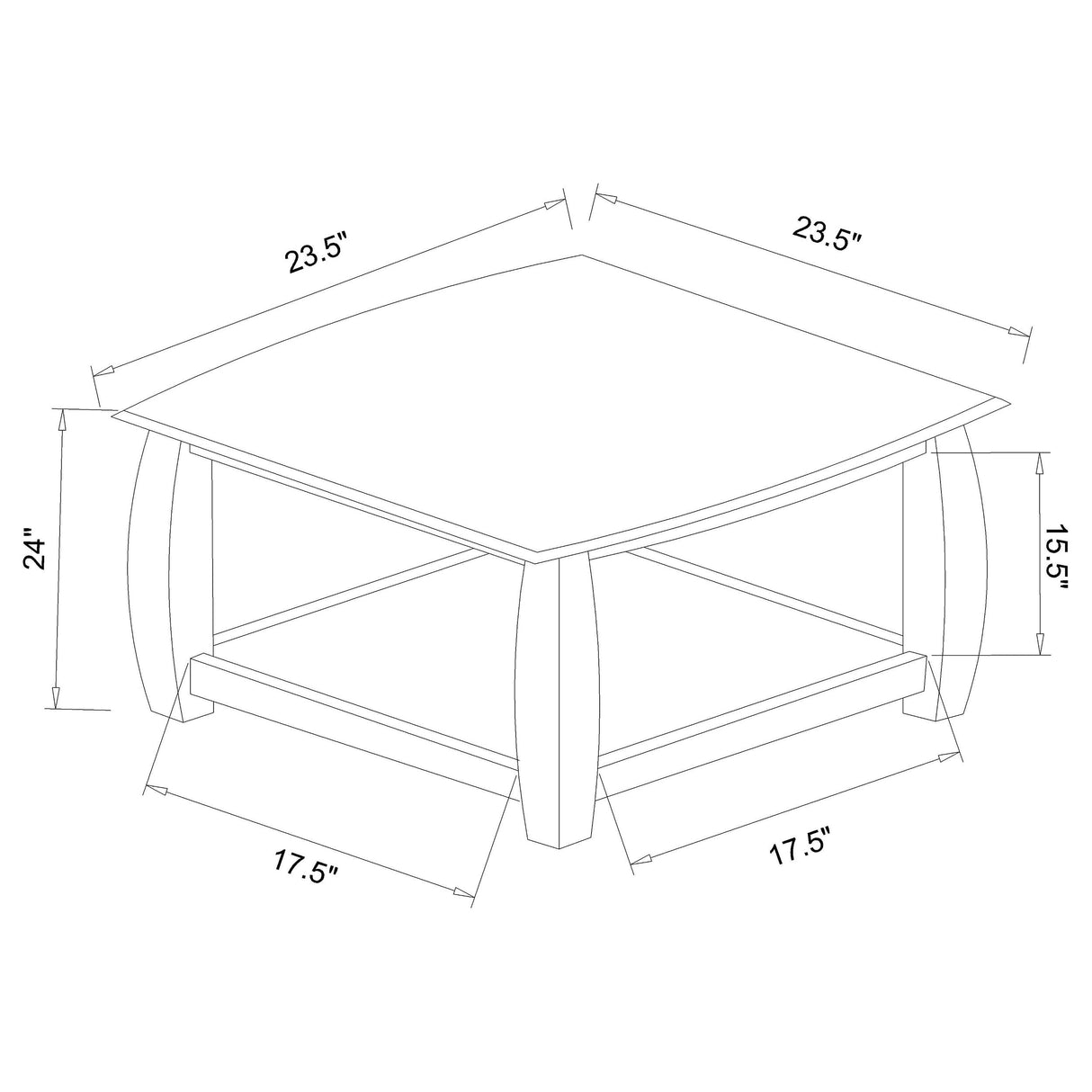 Dixon Square End Table with Bottom Shelf Espresso