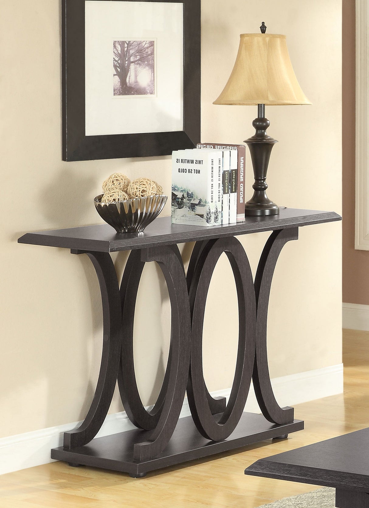 Shelly C-shaped Base Sofa Table Cappuccino