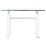 Dyer Rectangular Glass Top Sofa Table With Shelf White