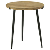 Pilar Round Solid Wood Top End Table Natural and Black