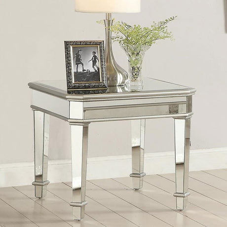 Eisley Square Beveled Top End Table Silver